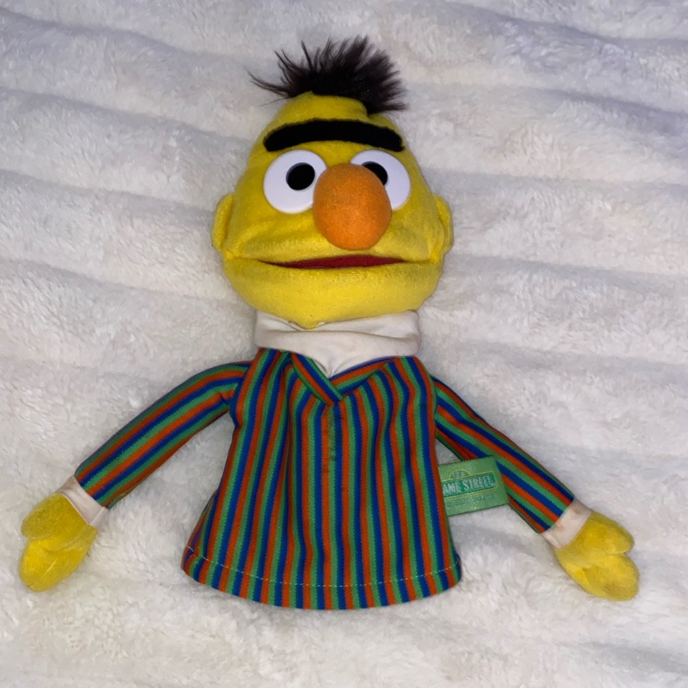 GUND Sesame Street Bert Burt Plush Toy Hand Puppet 2003 preowned